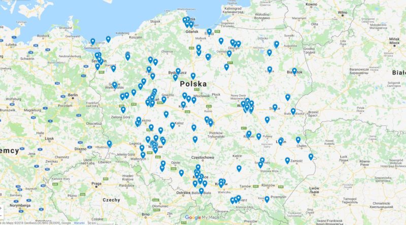 Ogólnopolski protest nauczycieli - mapa